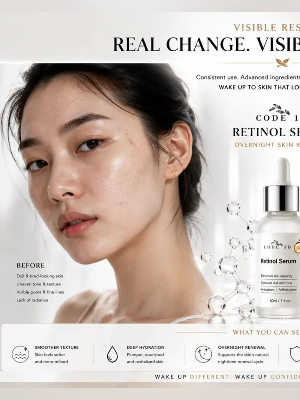 CODE 10 Retinol Serum - 30ml / 1 fl oz NEW